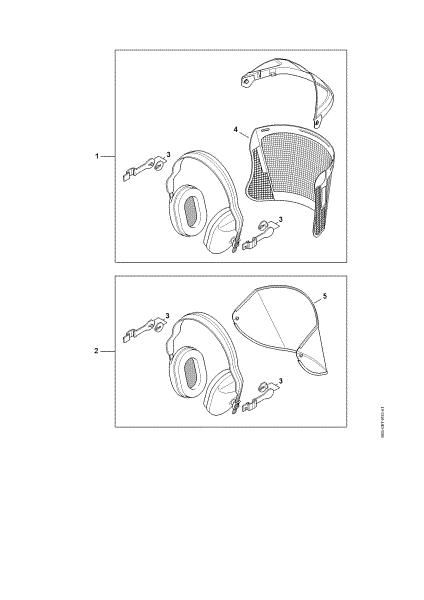 Slika Face shield - earmuff set ECONOMY Face/ear protection FUNCTION