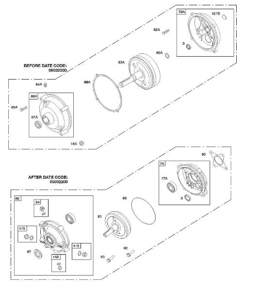 B&S - serijska številka  od 09  093312-1182-B1 G - Menjalnik reduktorja della Marca Stihl