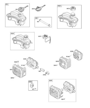 B&S - serijska številka  od 09  09P602-0012-H1 F - Izpušni sistem, dovod goriva della Marca Stihl