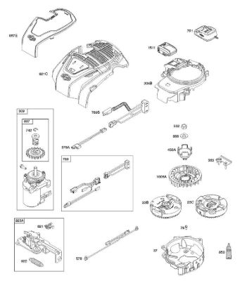 B&S - serijska številka  od 10  103M02-0061-H1 C - Kotva magneta, upravljalni elementi, elektricna naprava, In-Start, motor zaganjalnika, vztrajnik della Marca Stihl