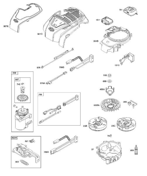 B&S - serijska številka  od 10  104M0B-0123-H1 C - Ohišje ventilatorja, upravljalni elementi, elektricna naprava, vztrajnik della Marca Stihl