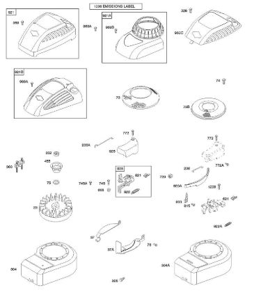 B&S - serijska številka  od 10  10A902-2128-E1 B - Ohišje ventilatorja/okovi, pokritja, kompleti oznak della Marca Stihl