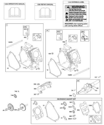 B&S - serijska številka  od 11  110412-0153-E1 D - Cilindri, rocicna gred, komplet tesnil motorja della Marca Stihl