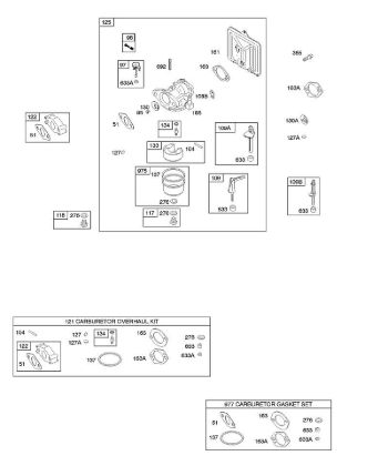 B&S - serijska številka  od 11  110492-0165-E1 B - Uplinjac, kompleti tesnil uplinjaca della Marca Stihl