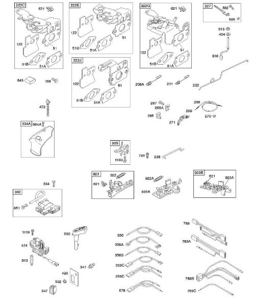 B&S - serijska številka  od 12  121602-0379-E1 C - Zavora, upravljalni elementi, vzmet regulatorja, vžig della Marca Stihl
