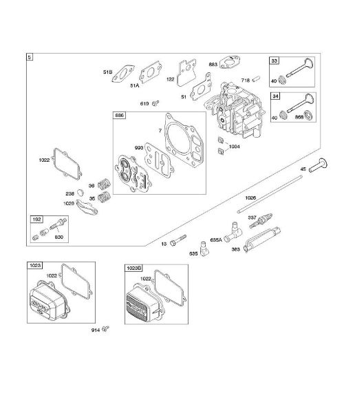 B&S - serijska številka  od 12  122602-0194-B1 F - Glava cilindra della Marca Stihl