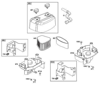 B&S - serijska številka  od 12  123P02-0067-H1 A - SKLOP ZRAcNEGA FILTRA della Marca Stihl