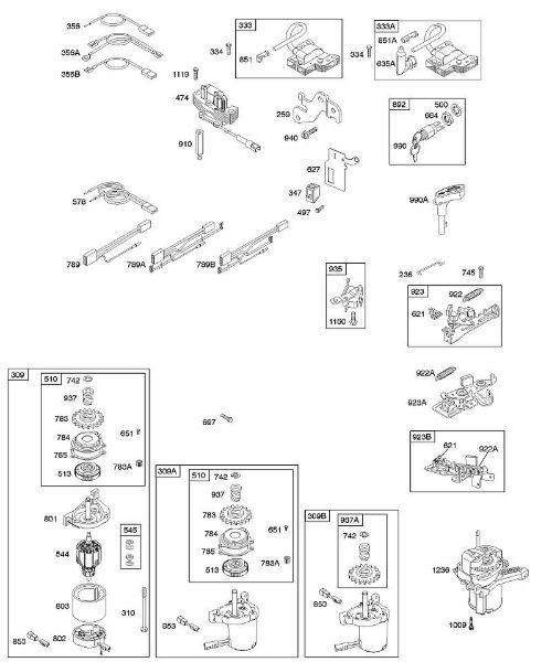B&S - serijska številka  od 12  127802-1376-01 B - Alternator, elektricni zaganjalnik, elektricni, zavora vztrajnika, vžig della Marca Stihl
