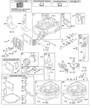 B&S - serijska številka  od 12  12H802-1801-B1 D - Odmikala, odmicna gred, rocicna gred, cilinder, oljna kad motorja, komplet/tesnila, mazanje, sklop batov, ventili della Marca Stihl