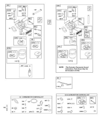 B&S - serijska številka  od 21  217802-0138-E1 D - Uplinjac, komplet za pregled uplinjaca della Marca Stihl