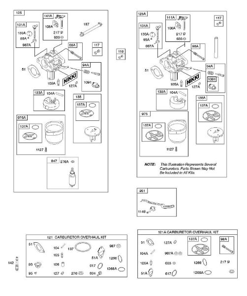 B&S - serijska številka  od 21  217802-0210-B1 D - Uplinjac, komplet za pregled uplinjaca della Marca Stihl