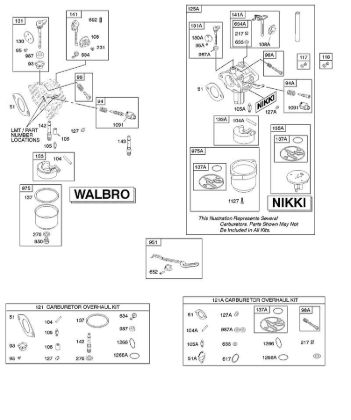 B&S - serijska številka  od 21  217902-0119-E1 D - Uplinjac, komplet za pregled uplinjaca della Marca Stihl