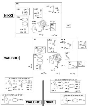 B&S - serijska številka  od 28  286707-1143-E2 D - Uplinjac, komplet za pregled uplinjaca della Marca Stihl