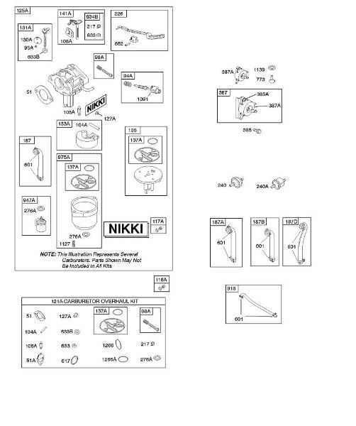 B&S - serijska številka  od 31  31A607-0156-B1 D - Uplinjac, komplet za pregled uplinjaca della Marca Stihl