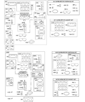 B&S - serijska številka  od 40  405777-0126-E1 D - Uplinjac, komplet za pregled uplinjaca della Marca Stihl