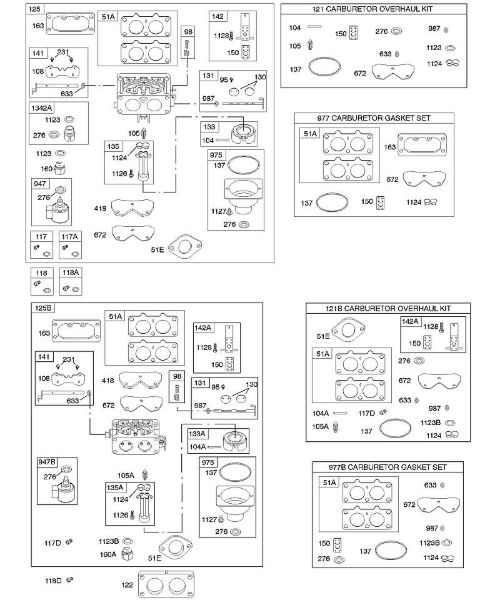B&S - serijska številka  od 40  405777-0126-E1 D - Uplinjac, komplet za pregled uplinjaca della Marca Stihl
