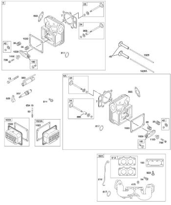 B&S - serijska številka  od 40  405777-0126-E1 F - Glava cilindra, dovodno koleno, ventili della Marca Stihl