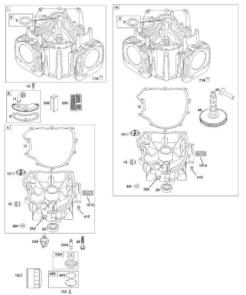 B&S - serijska številka  od 40  405777-0134-E1 G - Cilinder, oljna kad motorja della Marca Stihl