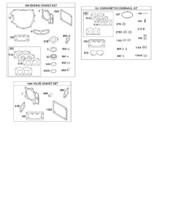 B&S - serijska številka  od 44  445577-0136-B1 G - komplet tesnil motor/ventil, oprema za pregled uplinjaca della Marca Stihl