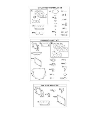 B&S - serijska številka  od 44  44R577-0001-H1 F - komplet tesnil motor/ventil, oprema za pregled uplinjaca della Marca Stihl