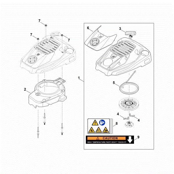 Slika K - Sistem za zagon, ohišje ventilatorja EVC 300.0 (EVC300-0001)