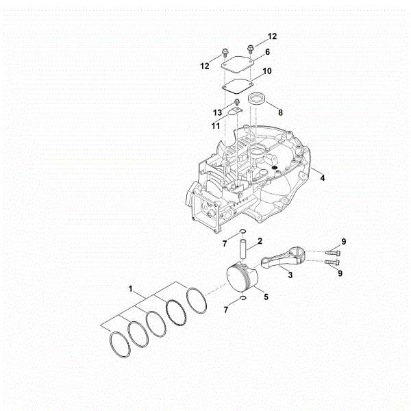Slika C - Okrov rocicne gredi, bat, ojnica EVC 300.0 E (EVC300-0002)
