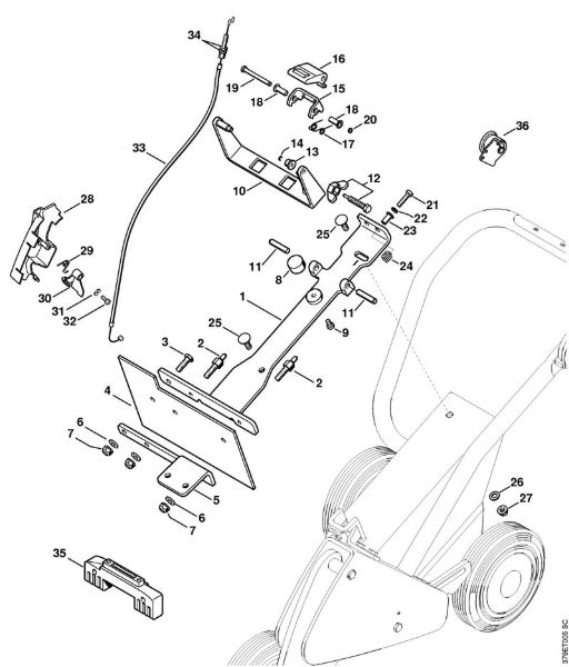 Brusilni rezalniki (TS) FW 20 Nastavek, rocica za plin TS 400 della Marca Stihl