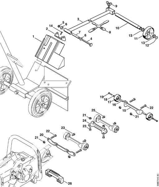 Brusilni rezalniki (TS) TS 460 Garnitura kazalnika smeri rezanja, garnitura prikljucka koles della Marca Stihl