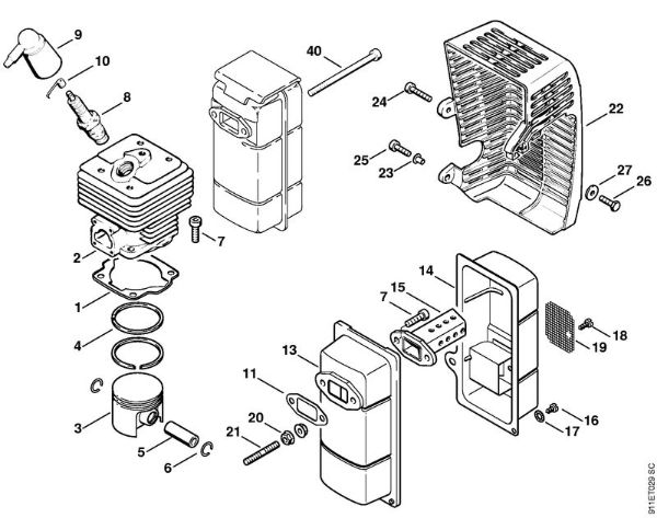 P 835, P 840 P 835 Valj, dušilec zvoka della Marca Stihl