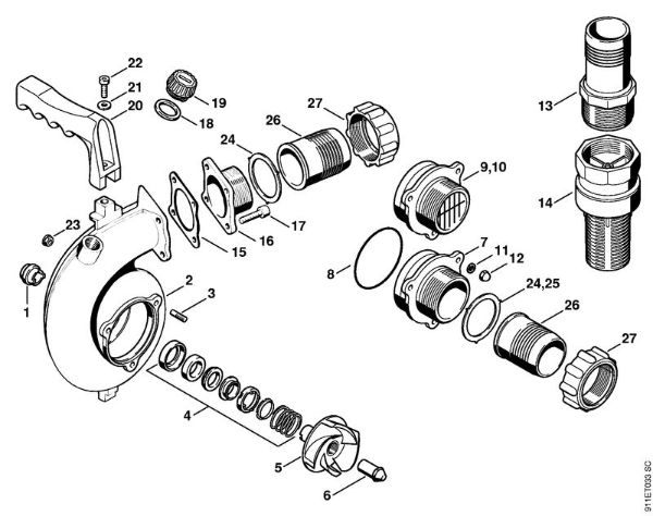 P 835, P 840 P 840 Ohišje crpalke P 840 della Marca Stihl