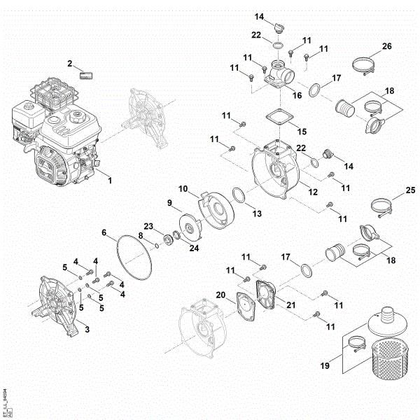 Slika B - Motor, crpalka WP 300.0