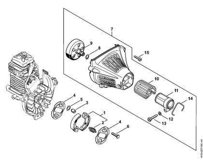 Kombi motorji (KM) KM 131 Sklopka, ohišje ventilatorja della Marca Stihl