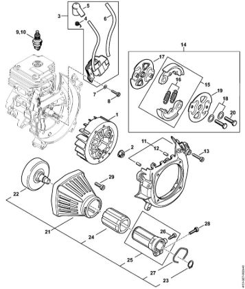 Kombi motorji (KM) KM 235.0 R Vžigalna naprava, sklopka della Marca Stihl