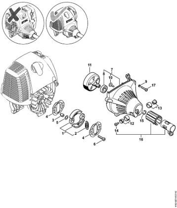 Kombi motorji (KM) KM 90 Sklopka, ohišje ventilatorja della Marca Stihl