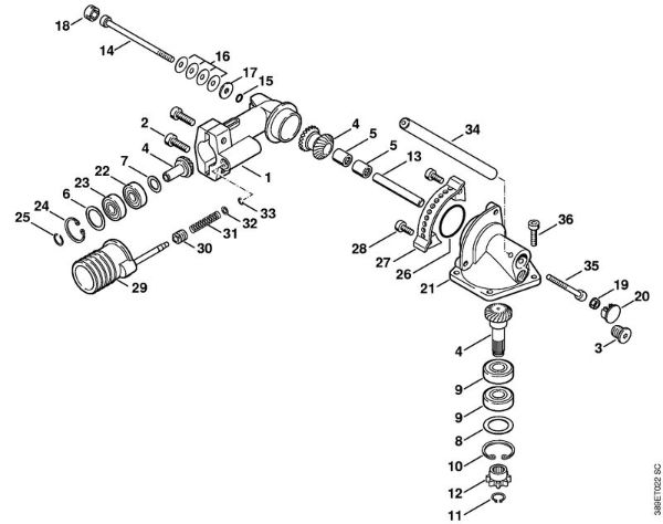 Prikljucki HL 0Â° - 90Â° HL kotni prenosnik 0° - 90° (46.2000) della Marca Stihl