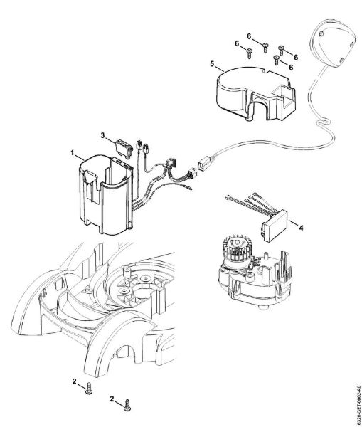 Akumulatorske kosilnice (RMA) RMA 370 Držalo baterije, elektronski modul della Marca Stihl