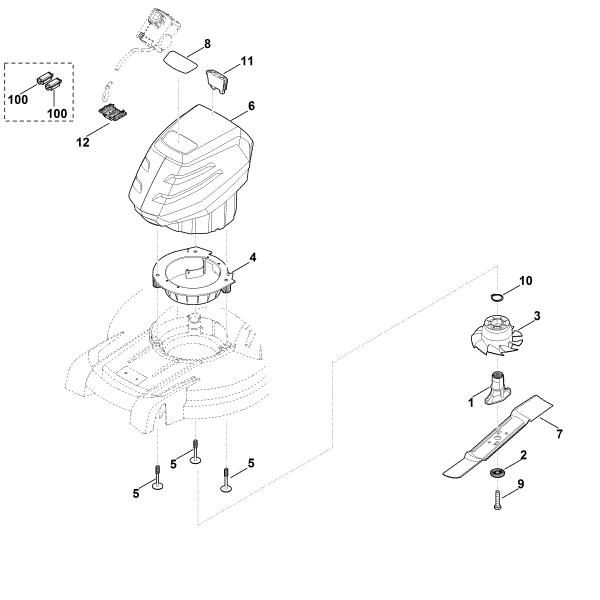 Slika D - Motor, nož RMA 443.0 C