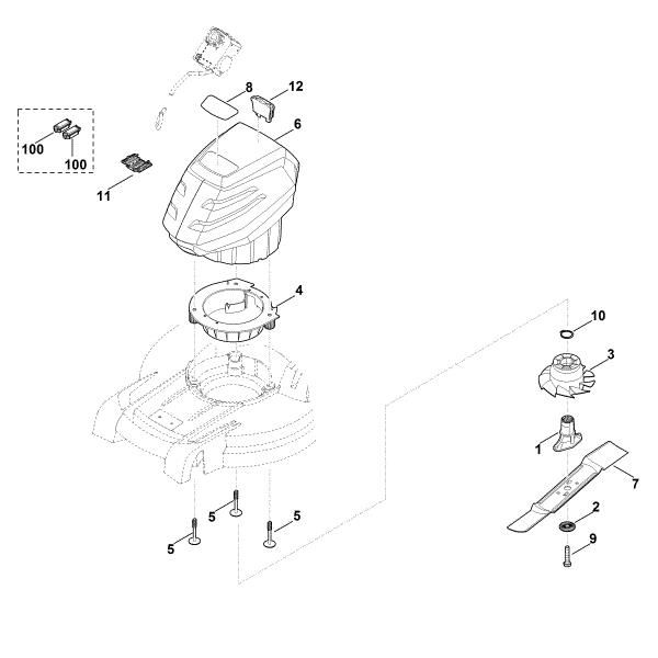 Slika D - Motor, nož RMA 448.0 TC