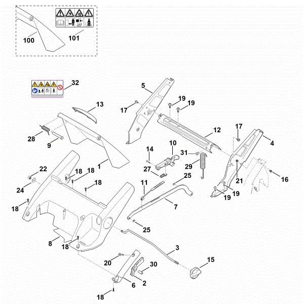 Slika C - Ogrodje, nastavitev višine RME 545.0 V