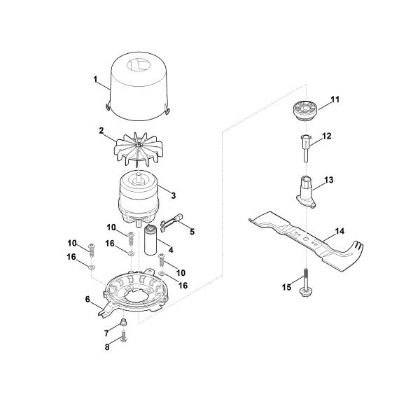 Slika F - Motor, nož RME 545.0 V