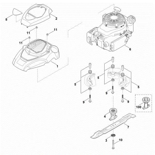 Slika D - Motor, nož RM 4.0 R