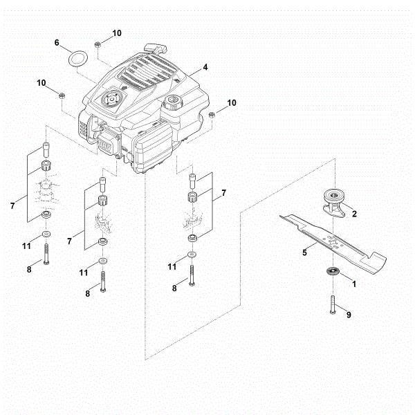 Slika D - Motor, nož RM 443.1 T