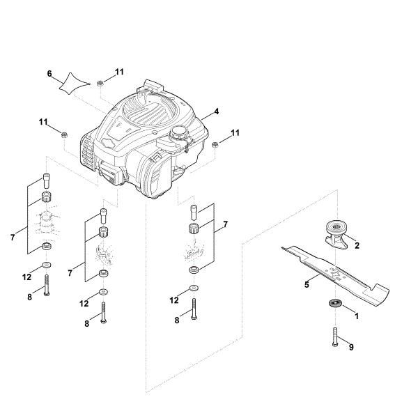 Slika D - Motor, nož RM 448.0 T