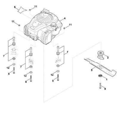 Slika D - Motor, nož RM 448.0 TX