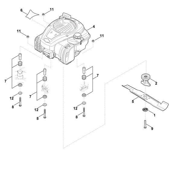Slika D - Motor, nož RM 448.0 TX