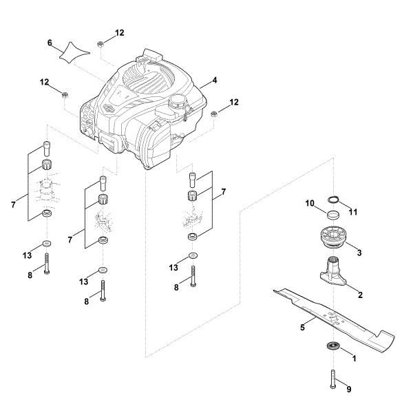 Slika D - Motor, nož RM 448.0 VC