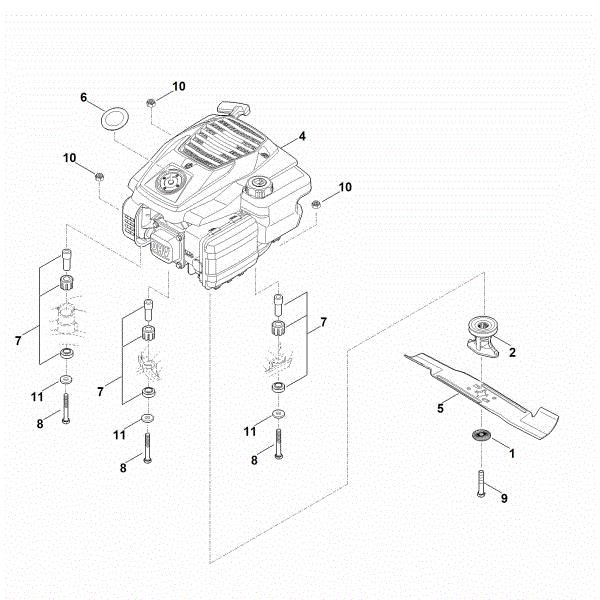 Slika D - Motor, nož RM 448.1 TC
