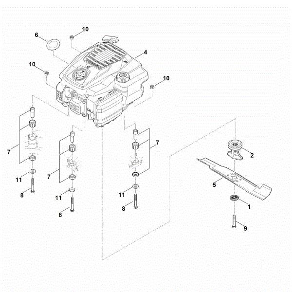 Slika D - Motor, nož RM 448.1 TX