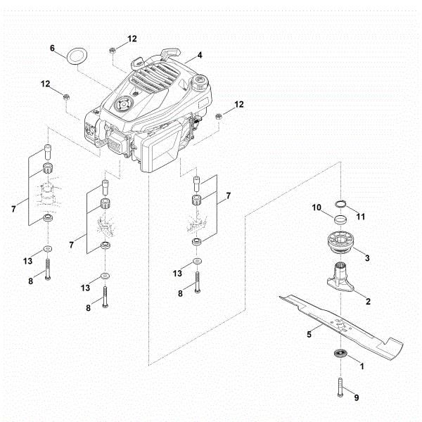 Slika D - Motor, nož RM 448.1 VC