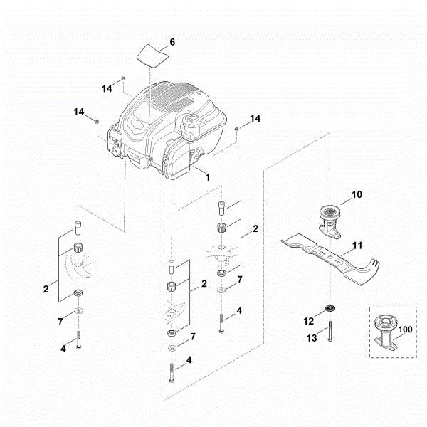 Slika F - Motor, nož RM 545.0